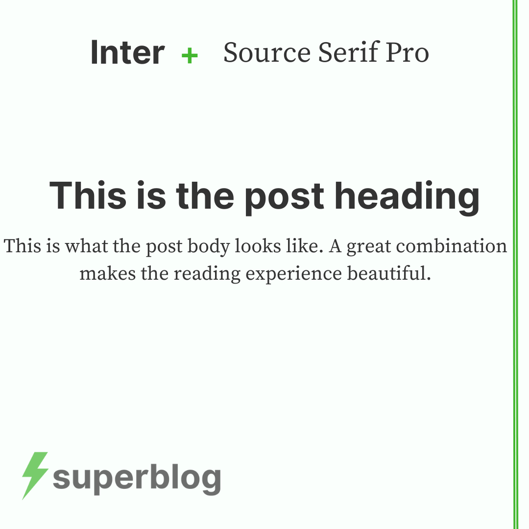 Inter + Source Serif pro font combination