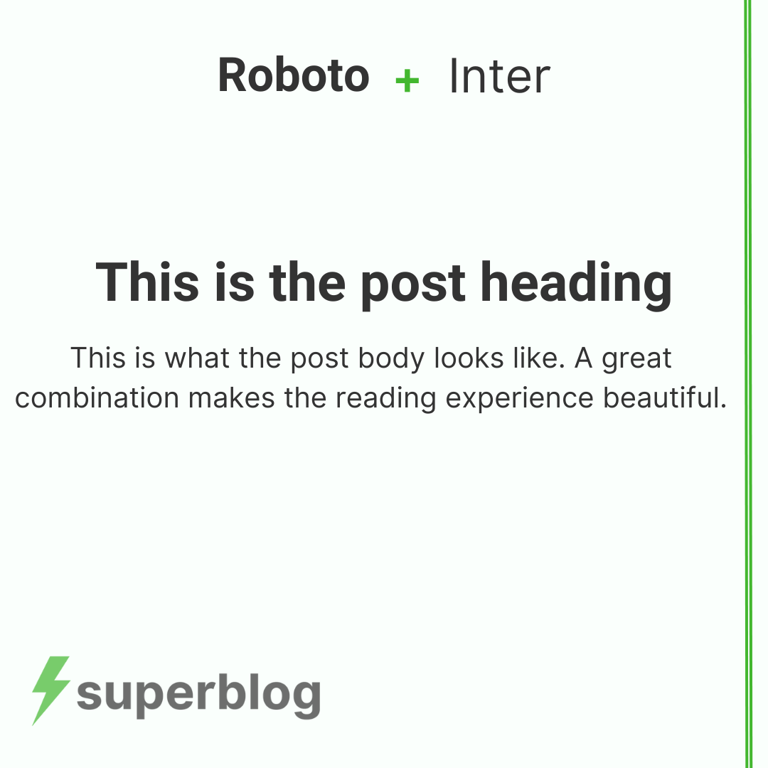 Robot + Inter font combination