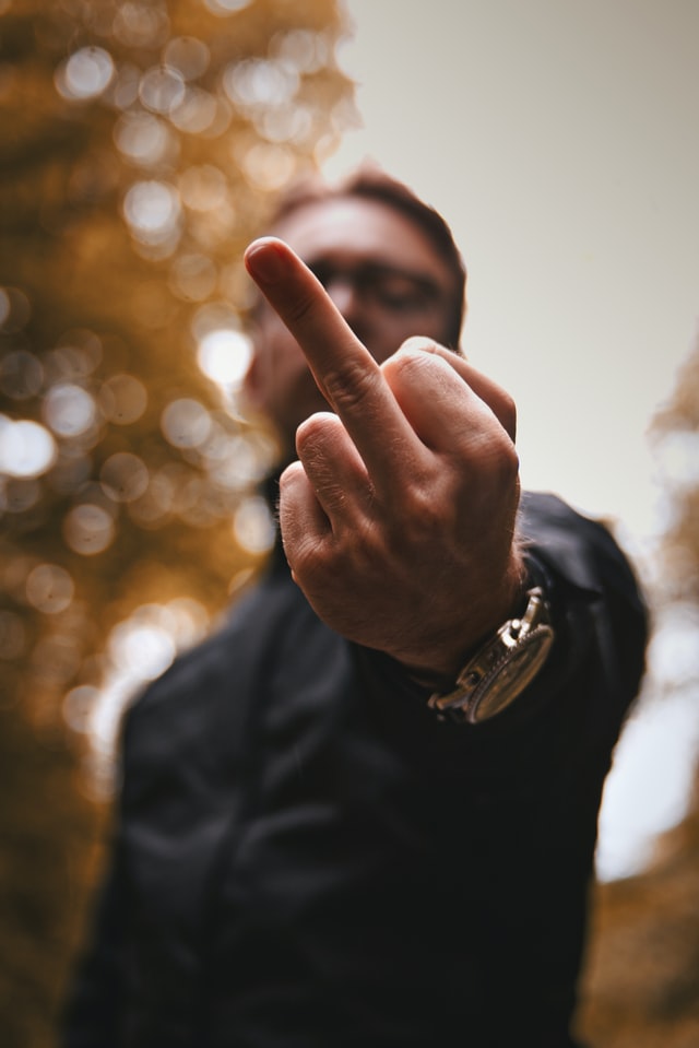 Image showing middle finger indicating arrogance