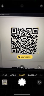 A dynamic QR code being scanned