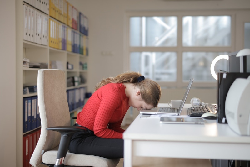 an exhausted worker