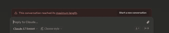 Claude showing error message 