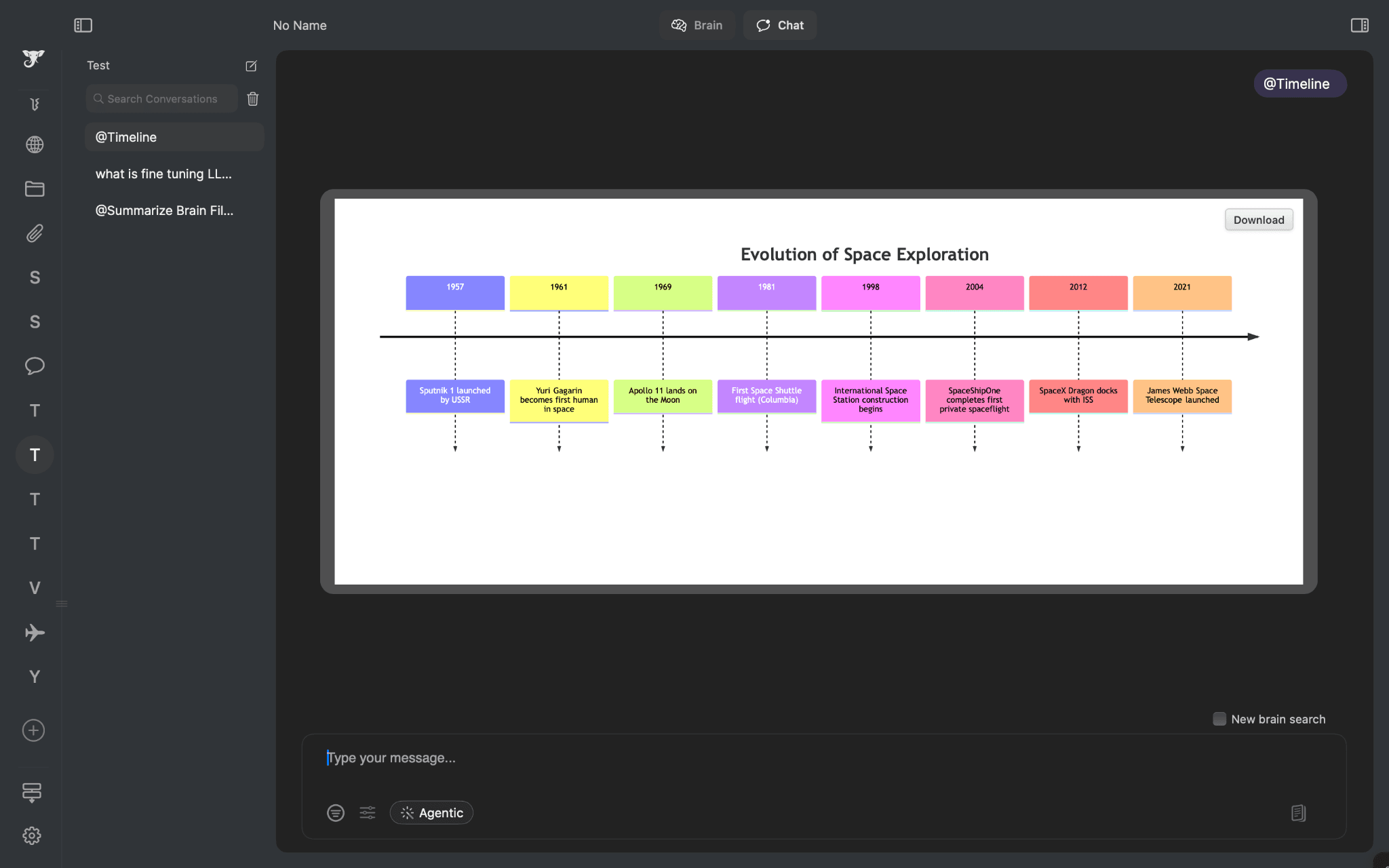 Elephas timeline feature 