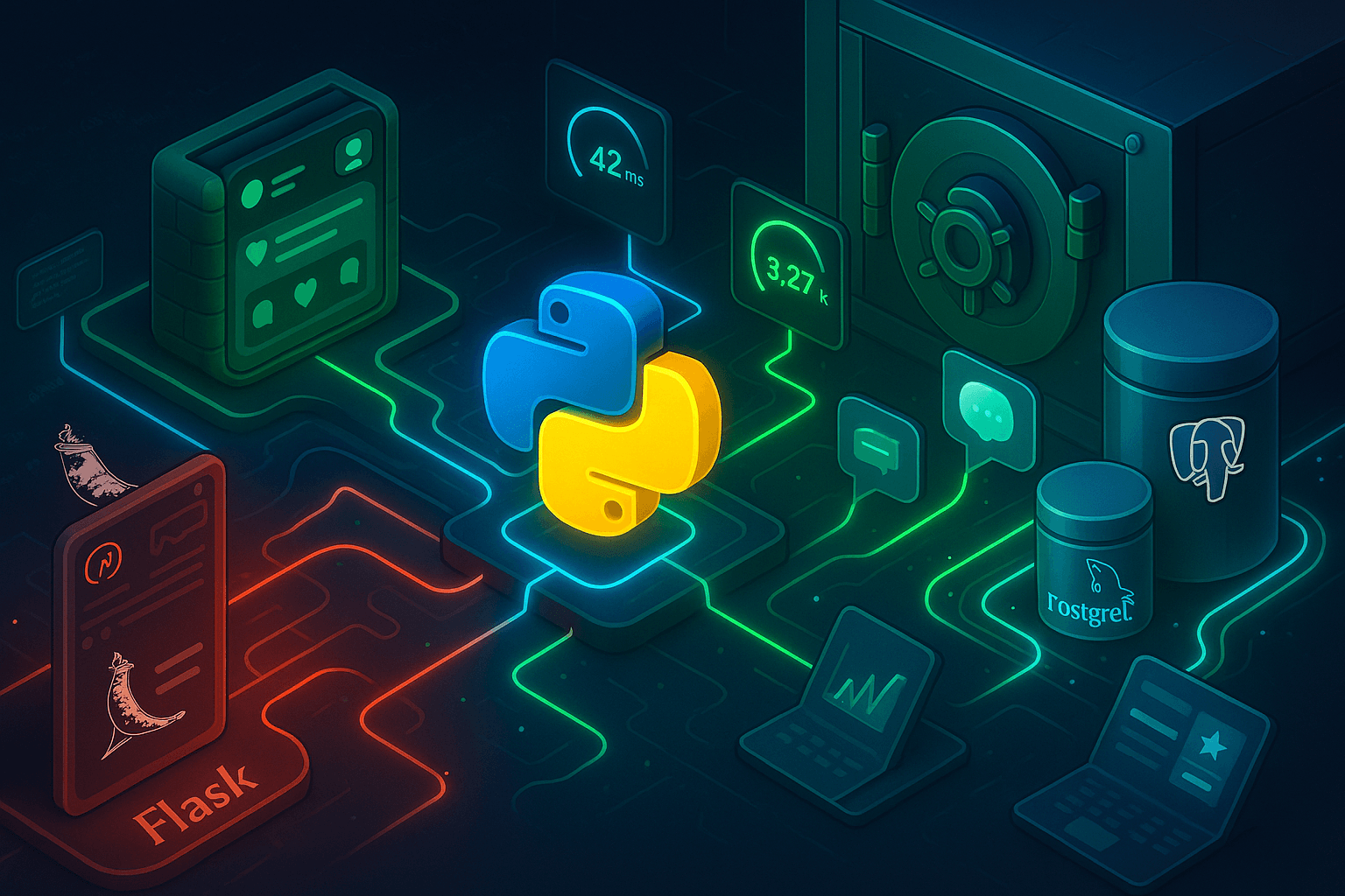 Image depicts Python can handle backend development effectively