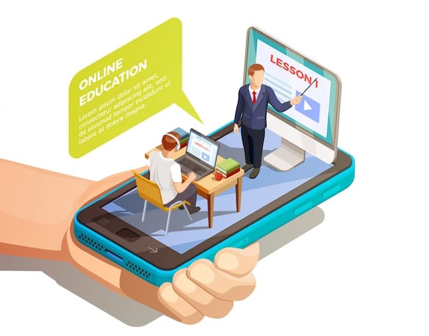 Free Vector online learning isometric concept