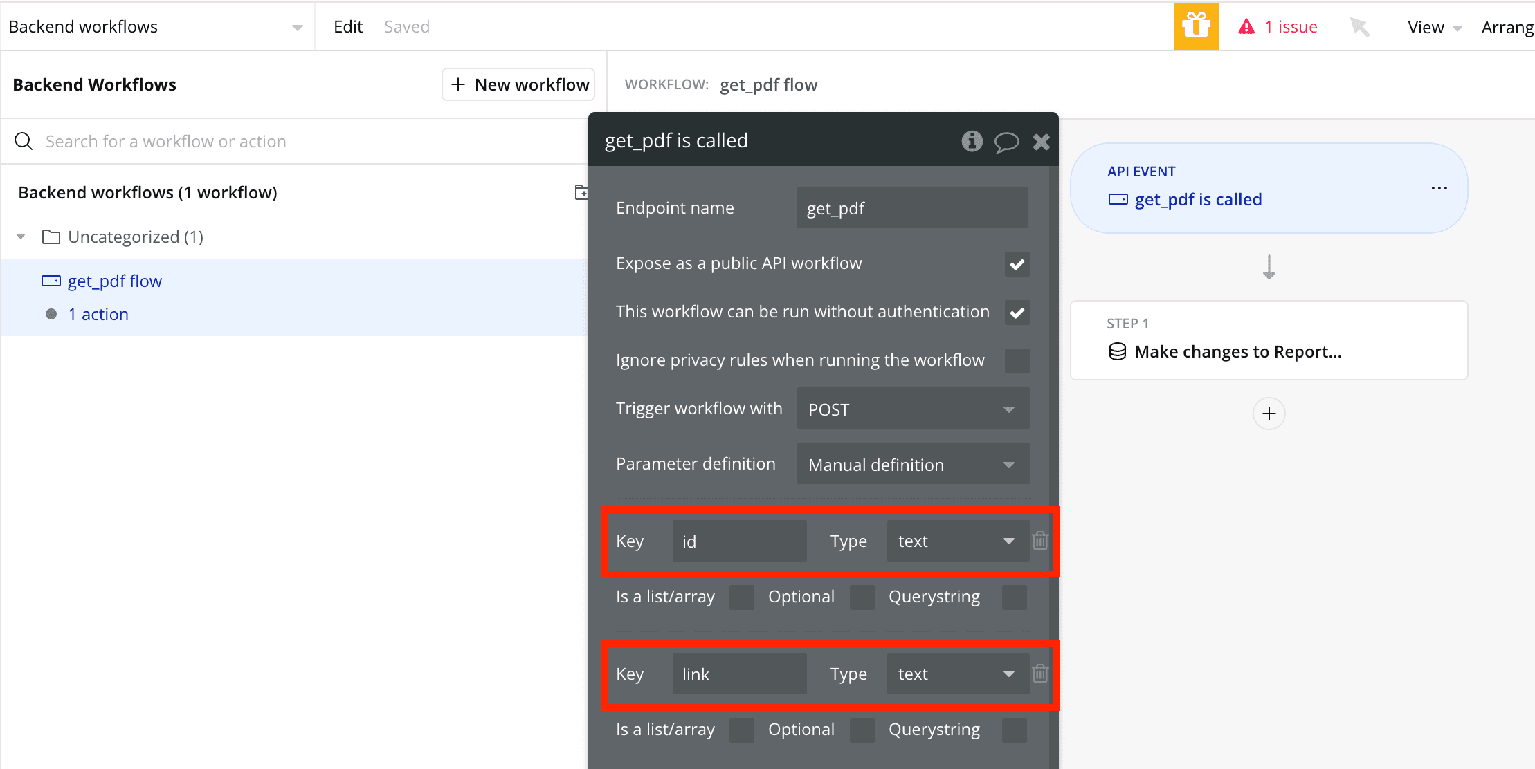 Backend workflow to process PDF - PDF Potion