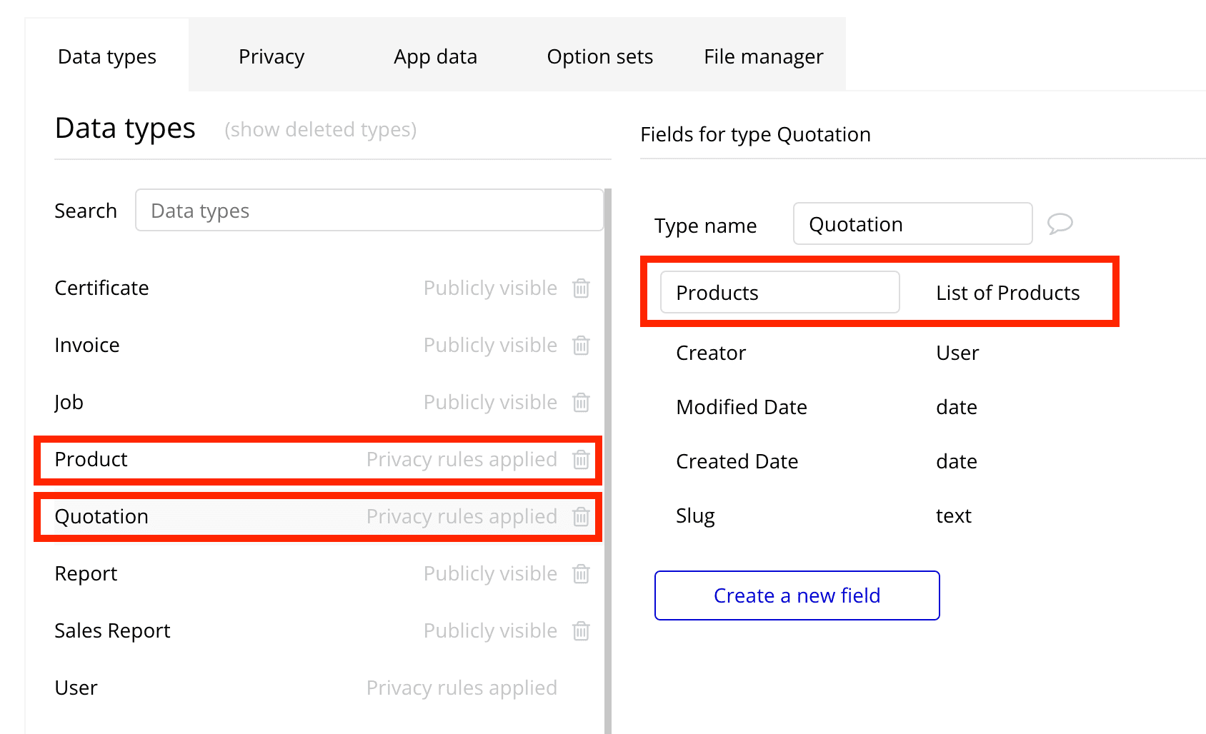 Custom data types - PDF Potion