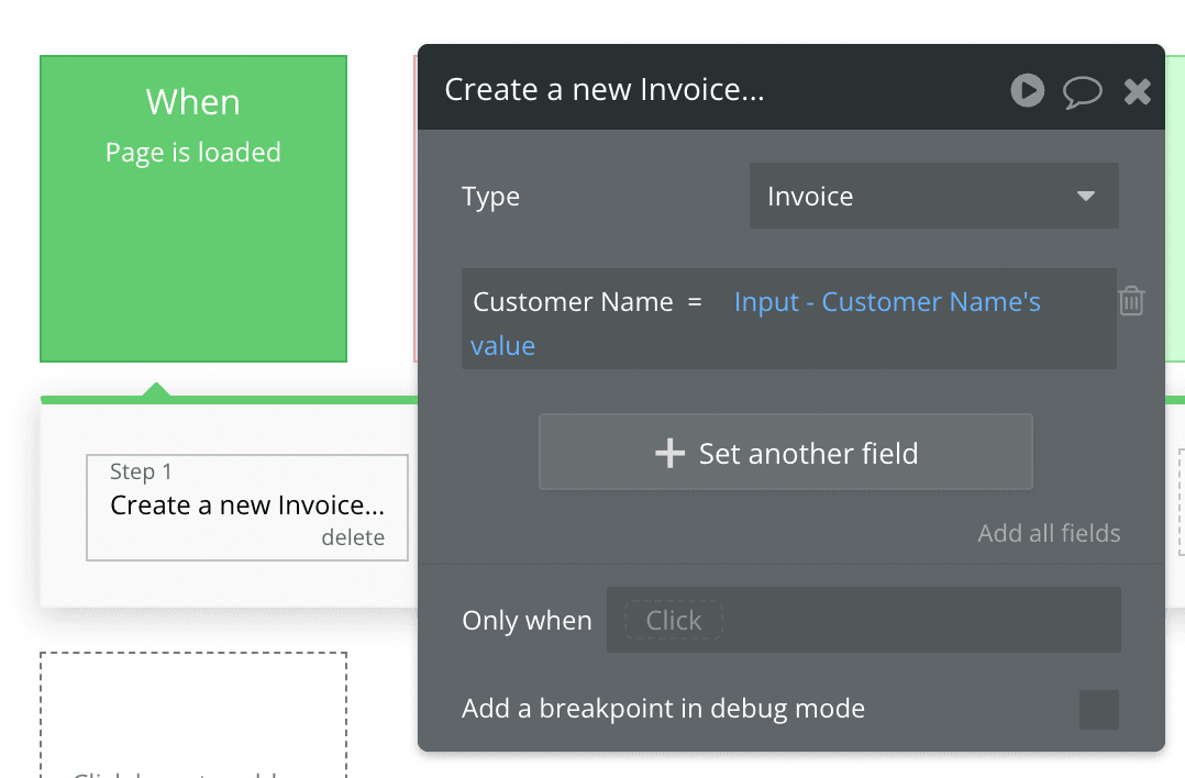 Invoice created - Bubble.io