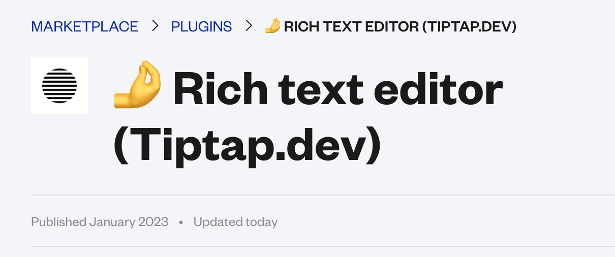 Tiptap rich text editor - Bubble.io